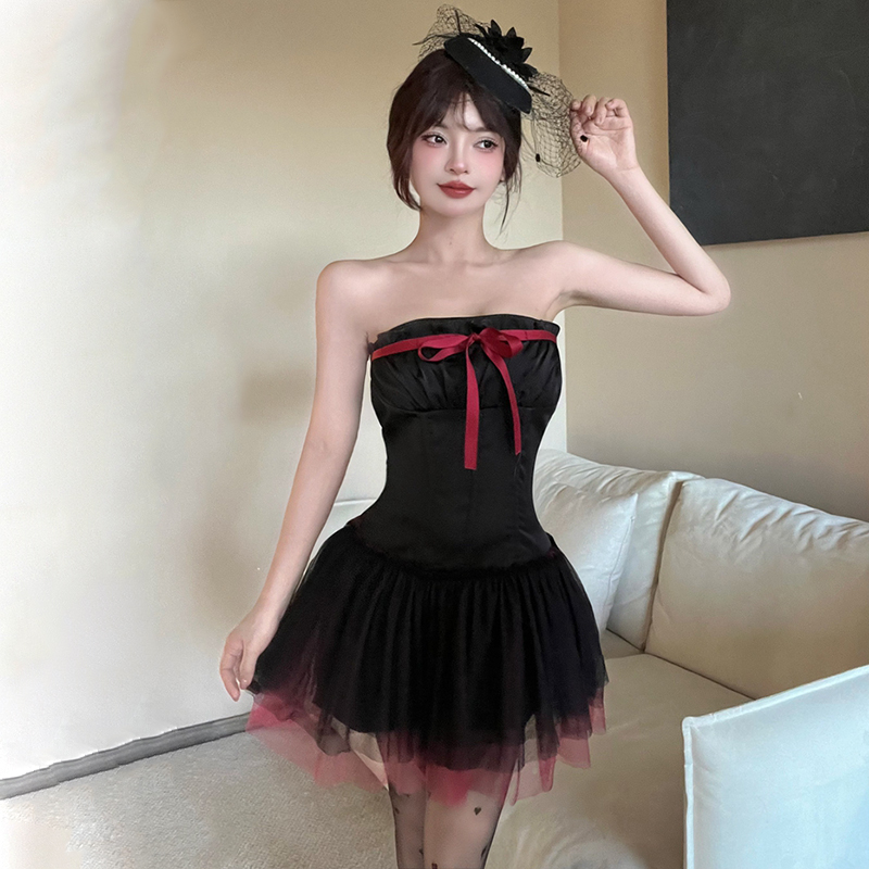 Punk style strap dress christmas Sexy underwear