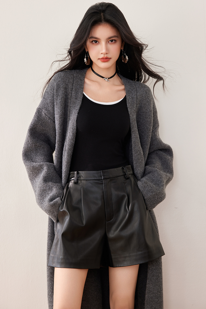 Long knitted coat V-neck loose tops