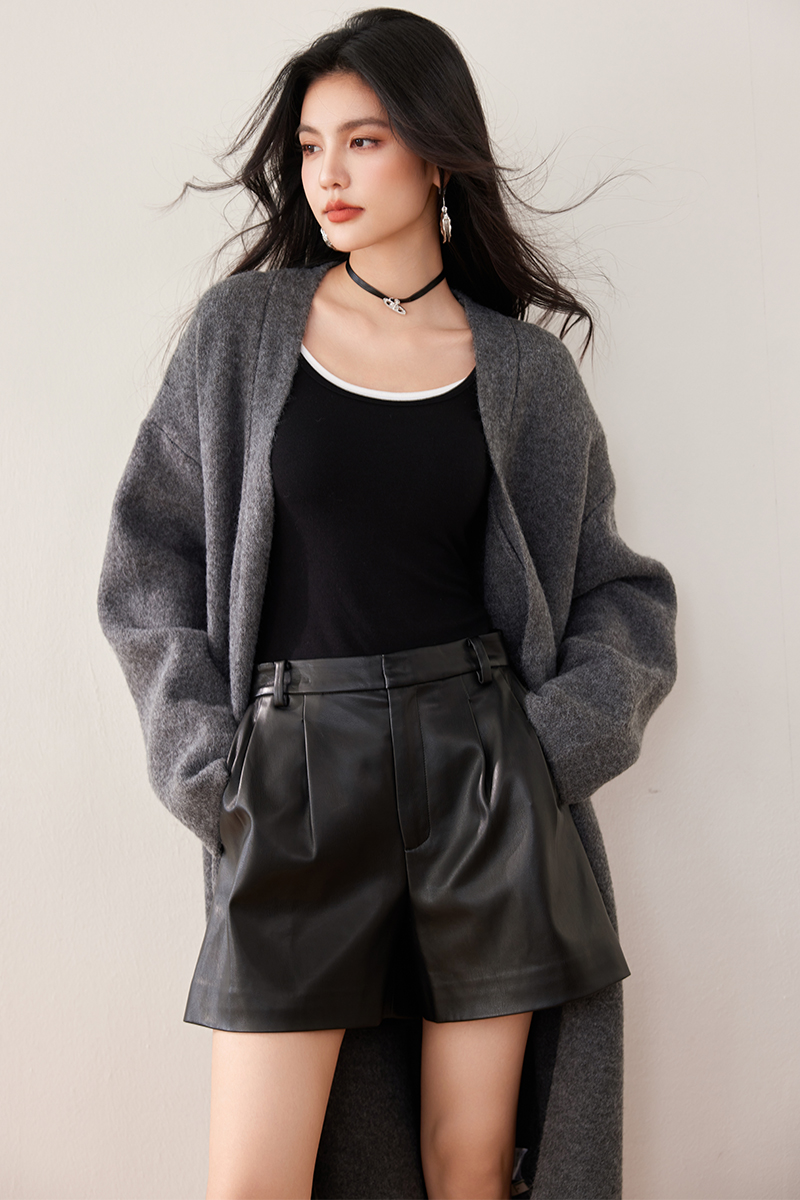 Long knitted coat V-neck loose tops