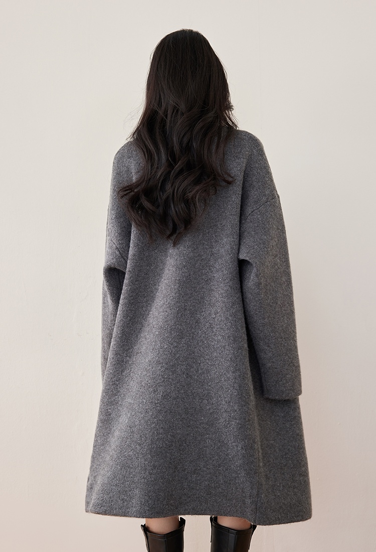 Long knitted coat V-neck loose tops