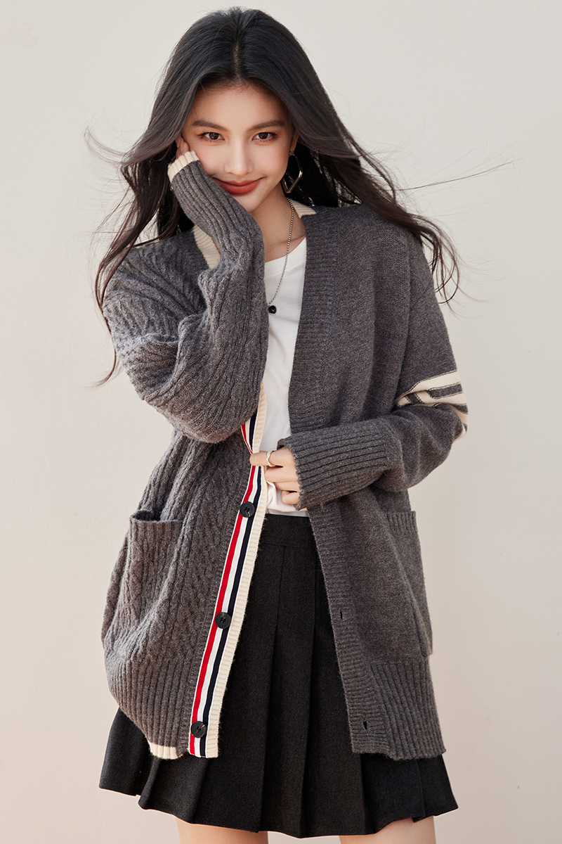 Lazy autumn and winter thick coat loose cardigan