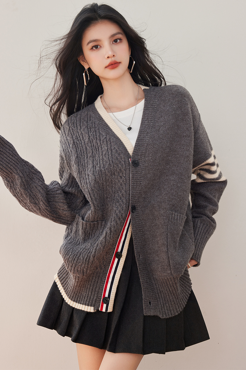 Lazy autumn and winter thick coat loose cardigan