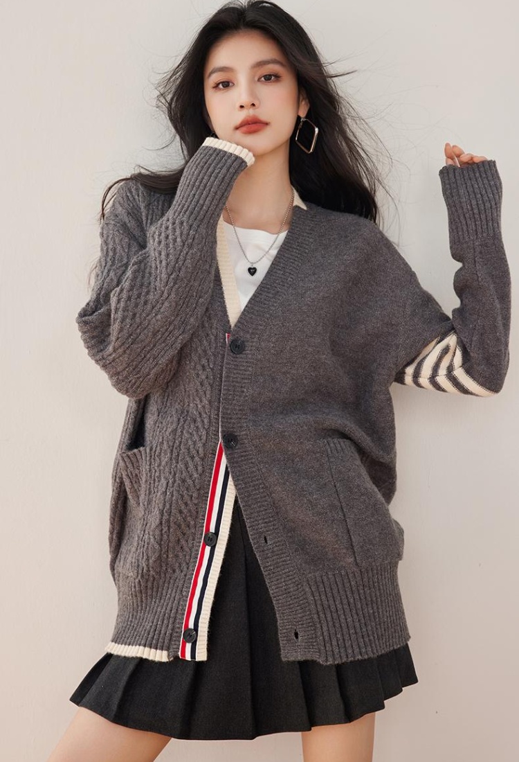 Lazy autumn and winter thick coat loose cardigan