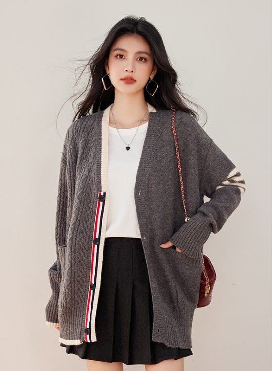 Lazy autumn and winter thick coat loose cardigan