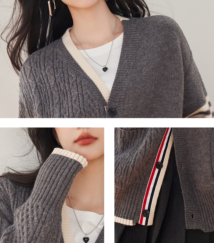 Lazy autumn and winter thick coat loose cardigan