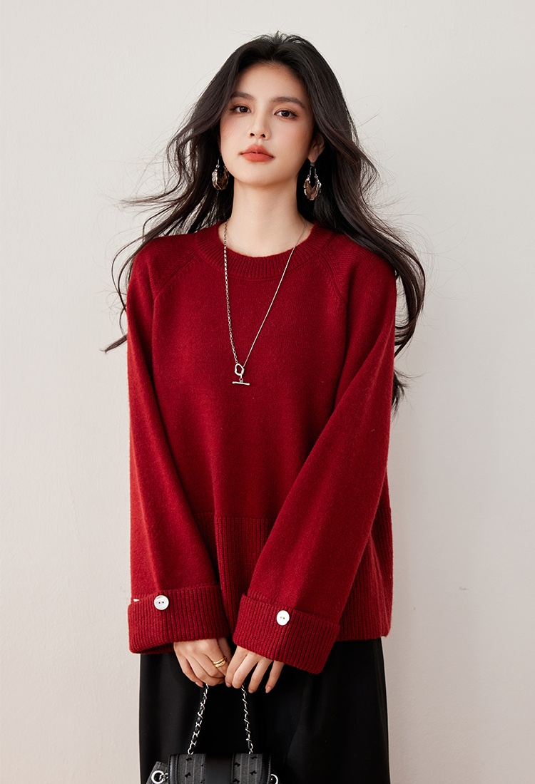 Knitted sweater bottoming shirt for women