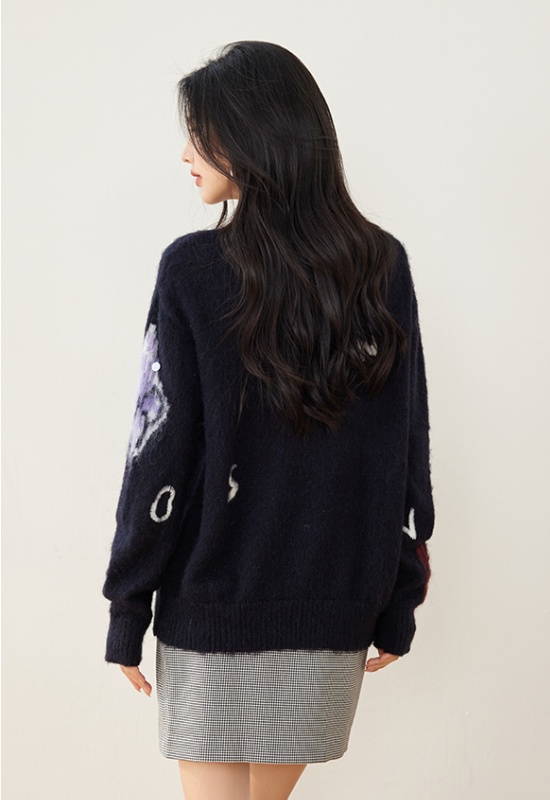 Jacquard autumn and winter sweater for women