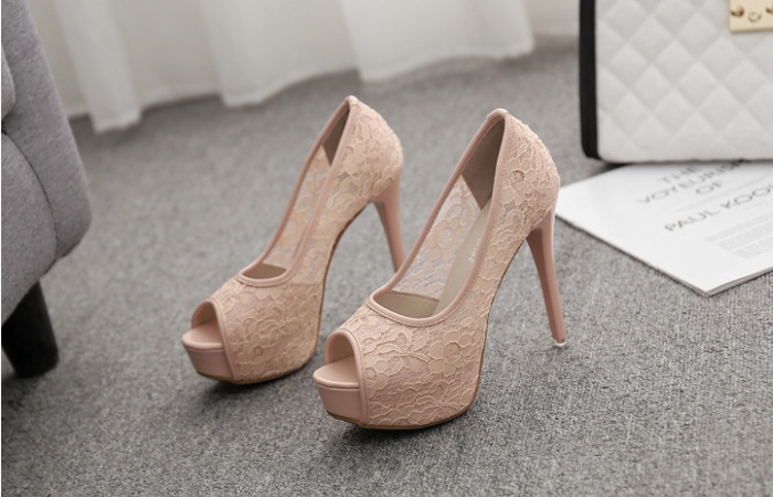 Fine-root high-heeled shoes platform for women