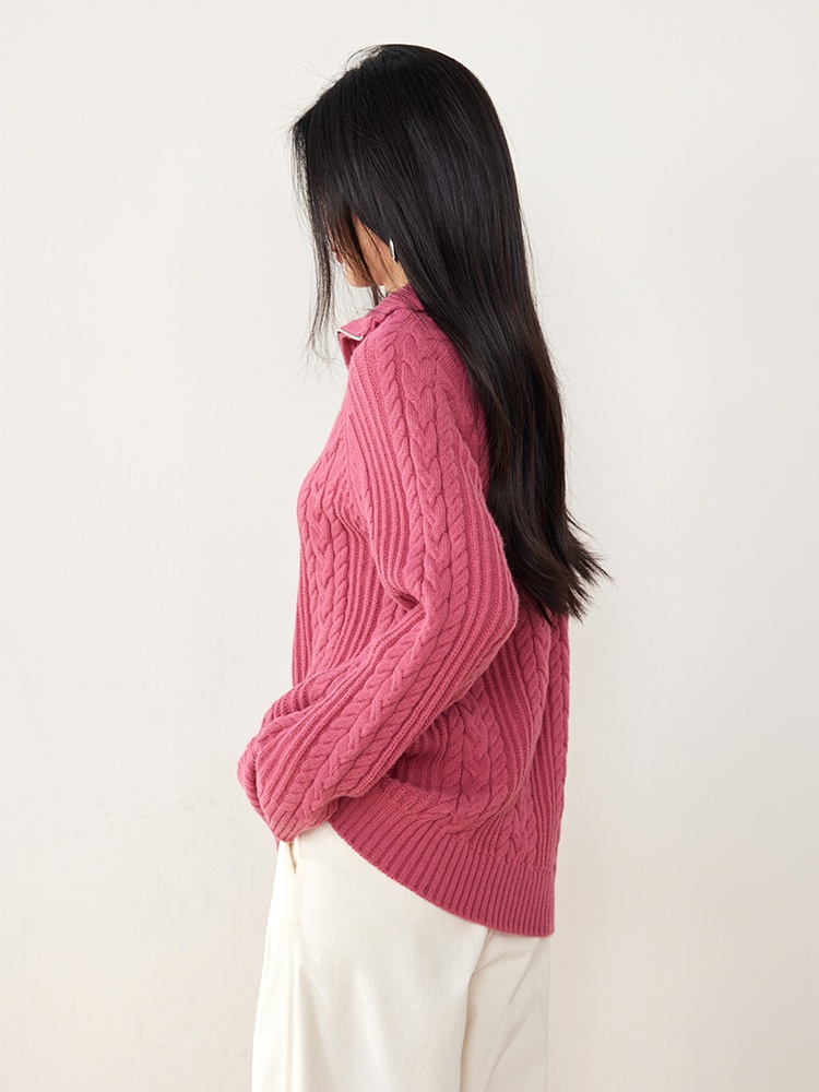 Autumn and winter half high collar loose Casual sweater