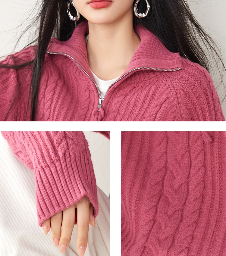 Autumn and winter half high collar loose Casual sweater