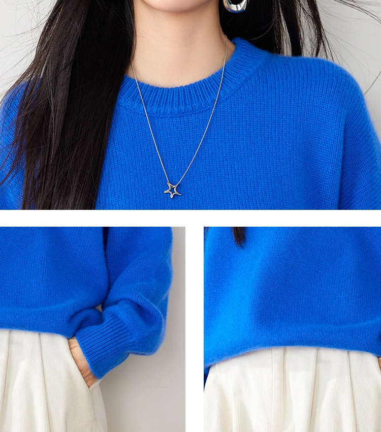 Temperament cashmere sweater show young tops for women