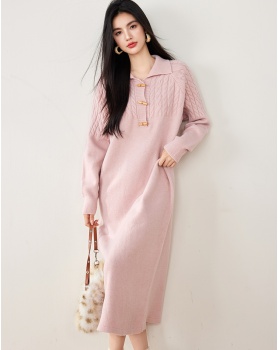 Temperament winter long dress slim sweater for women