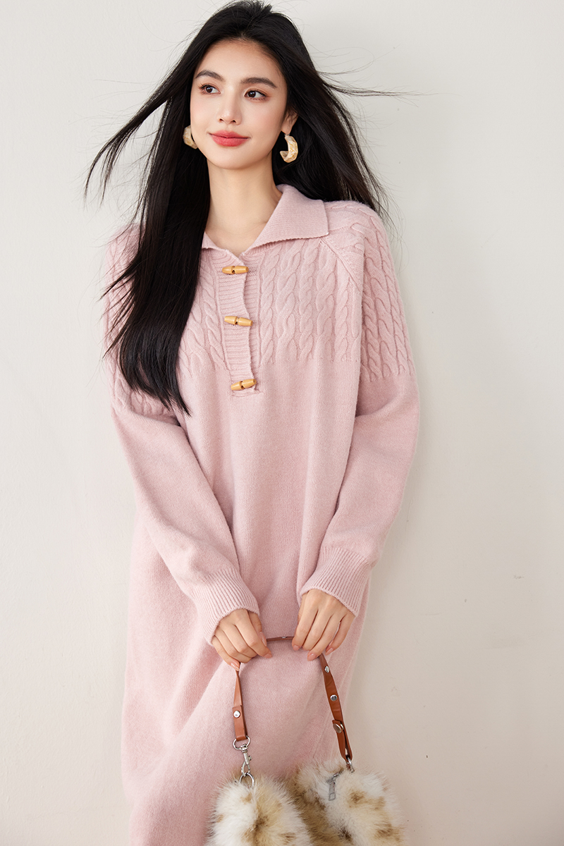 Temperament winter long dress slim sweater for women