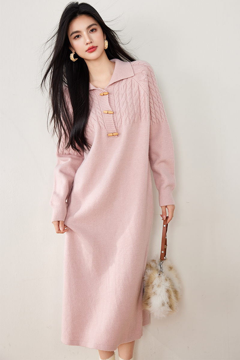 Temperament winter long dress slim sweater for women