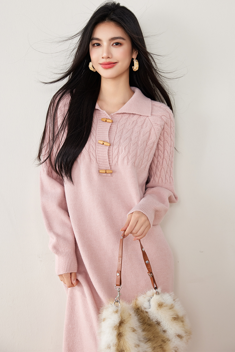 Temperament winter long dress slim sweater for women