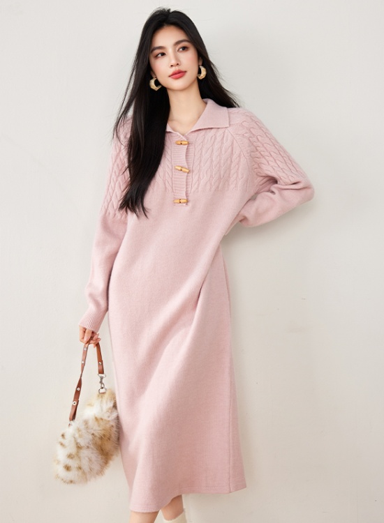 Temperament winter long dress slim sweater for women