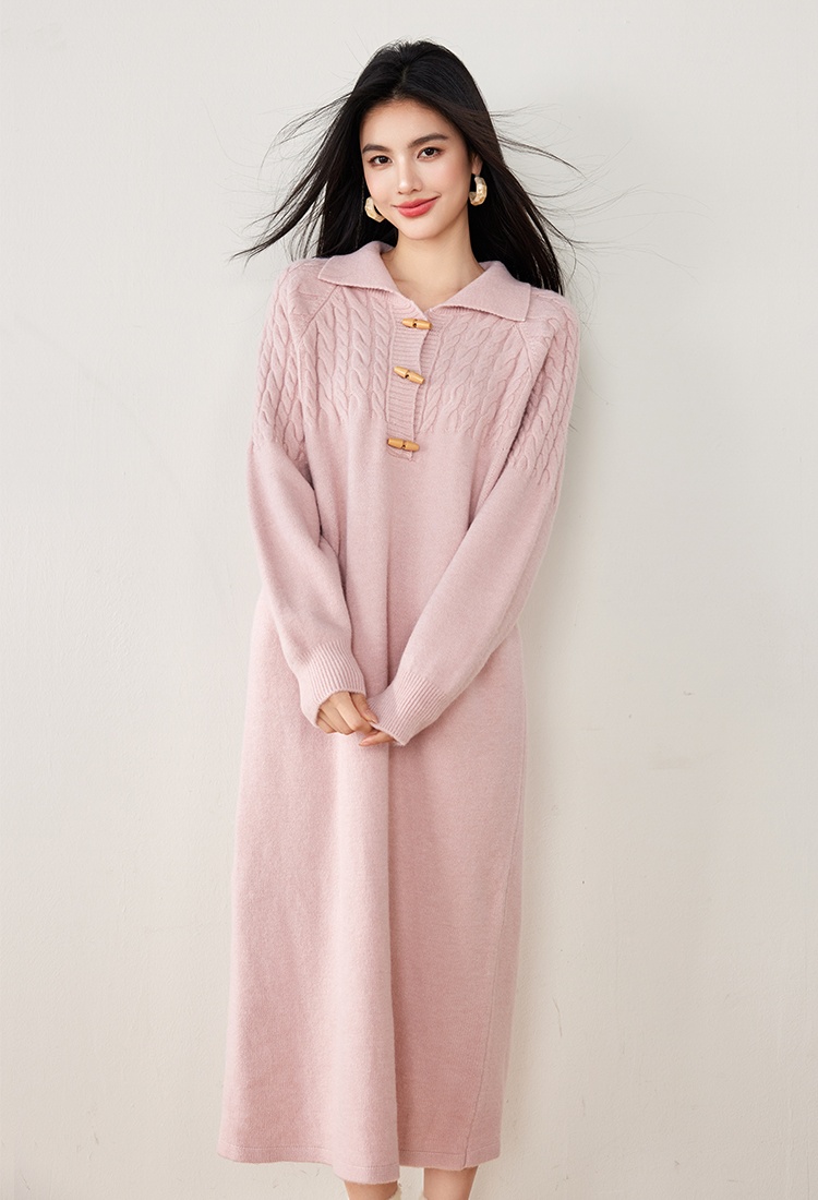 Temperament winter long dress slim sweater for women