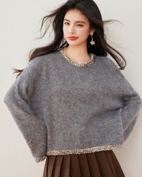 Autumn and winter loose round neck colors sweater for women