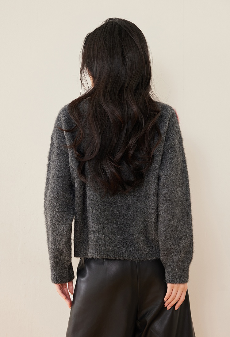 Lazy long hair pullover high elastic sweater for women