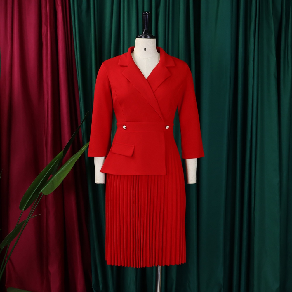 Autumn crimp business suit pure dress for women