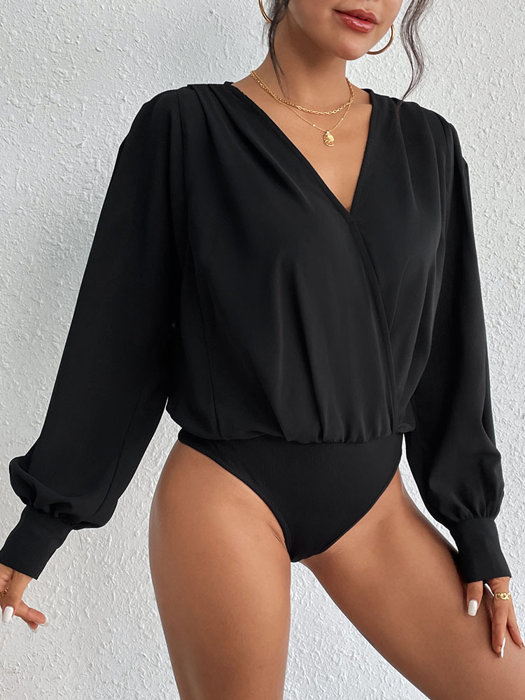 Long sleeve tight tops European style leotard