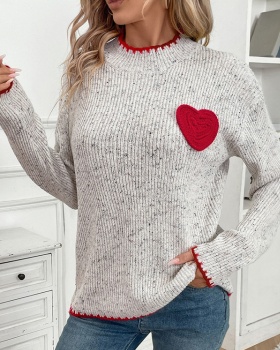 Heart half high collar autumn and winter sweater