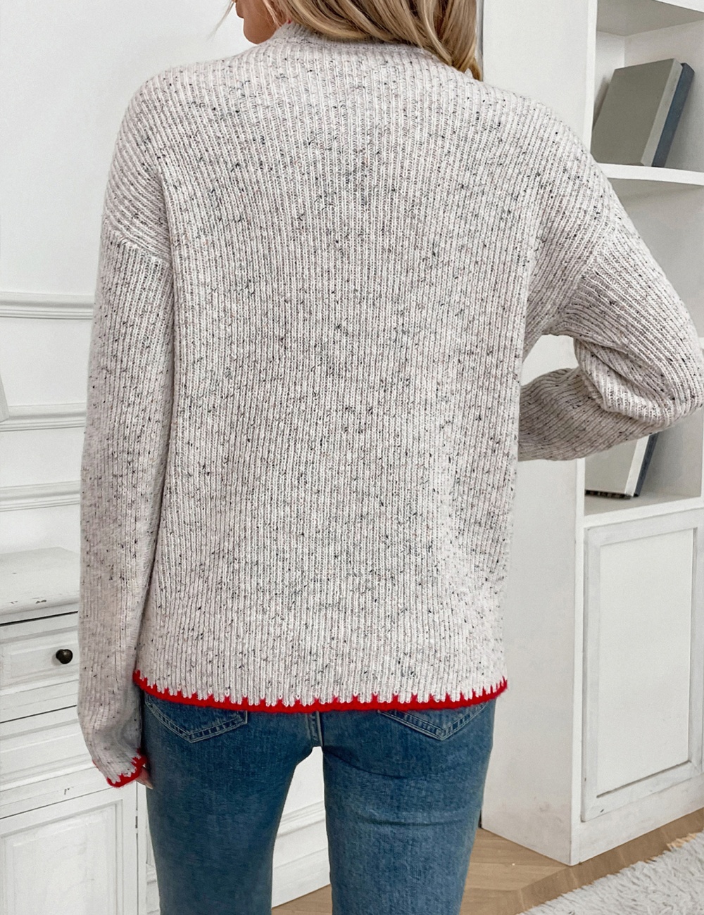 Heart half high collar autumn and winter sweater