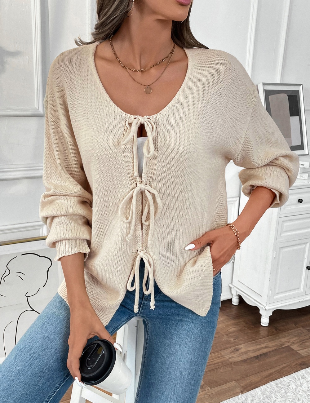 Fashion frenum sweater European style fashionable cardigan