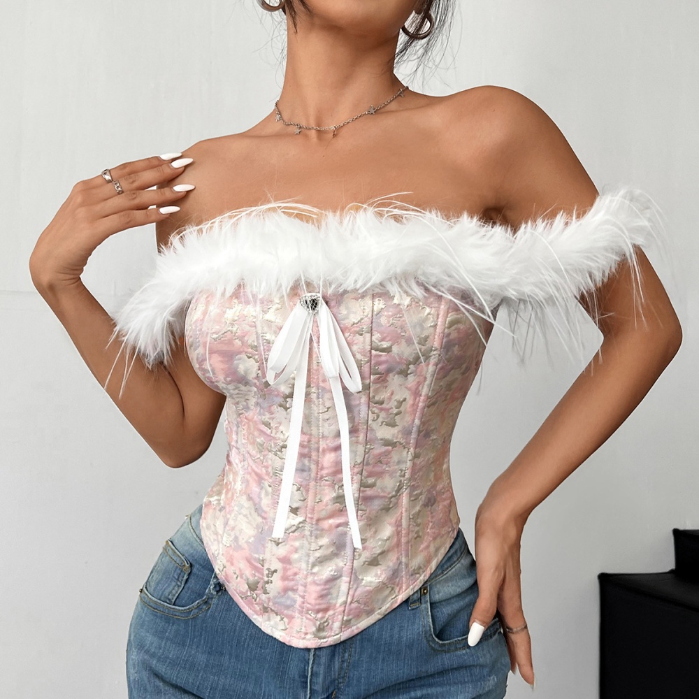 Diamond corset flat shoulder vest for women