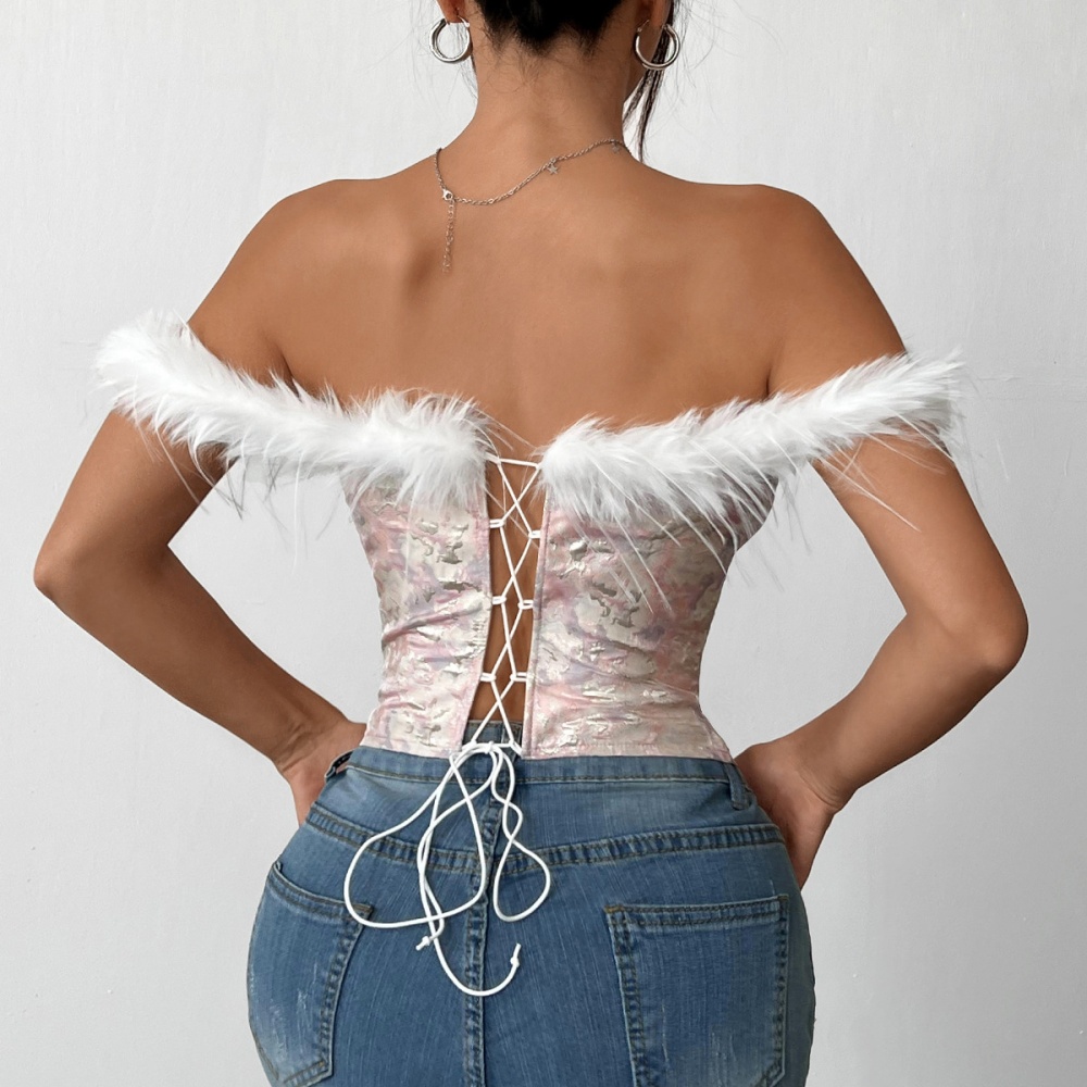 Diamond corset flat shoulder vest for women