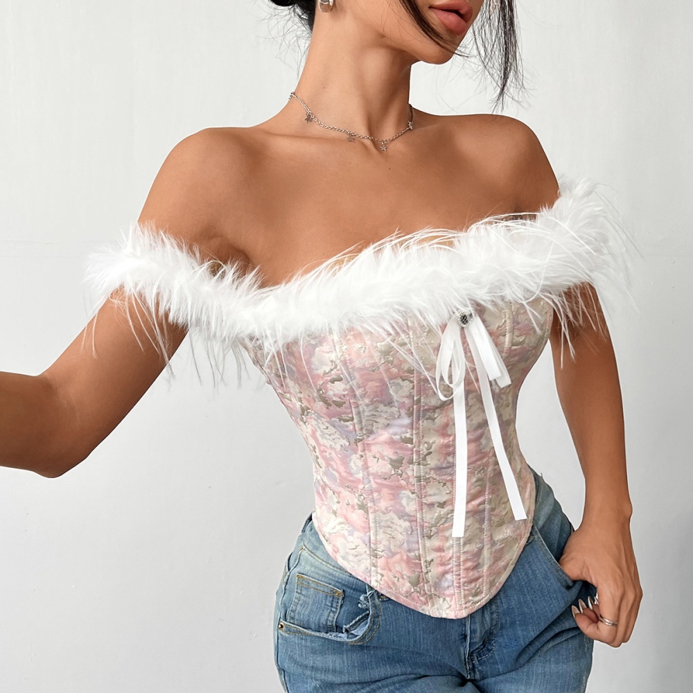 Diamond corset flat shoulder vest for women