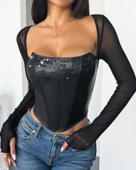 Diamond spicegirl tops gauze autumn corset for women