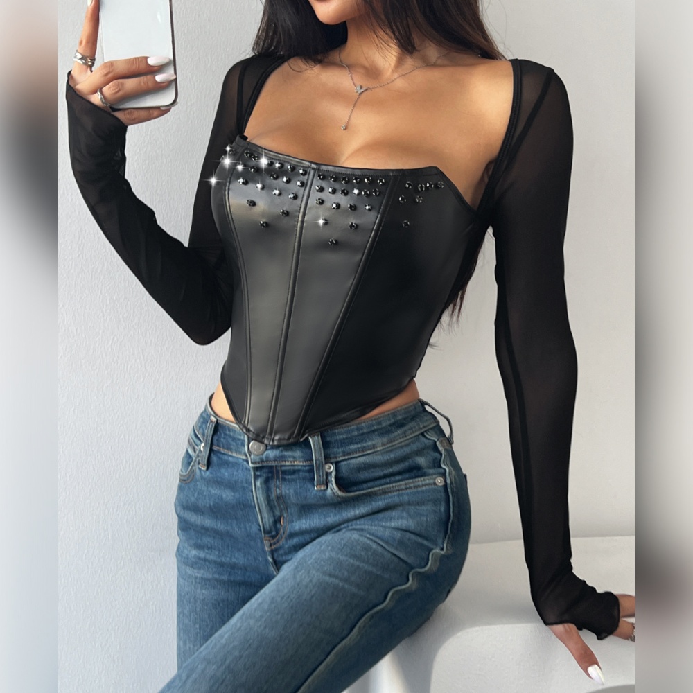 Diamond spicegirl tops gauze autumn corset for women