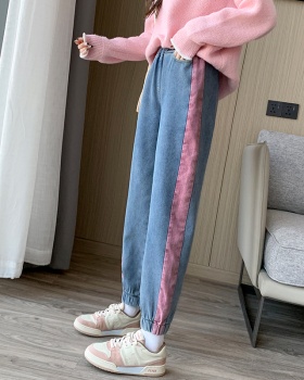 Winter loose jeans plus velvet simple harem pants for women