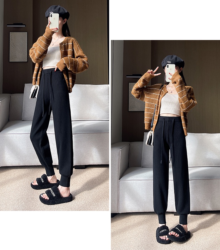 Loose pants knitted carrot pants for women