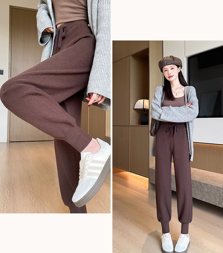 Loose pants knitted carrot pants for women