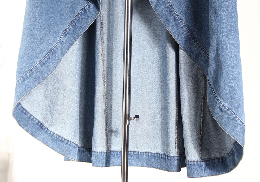 Washed spring cloak single-breasted denim coat for women