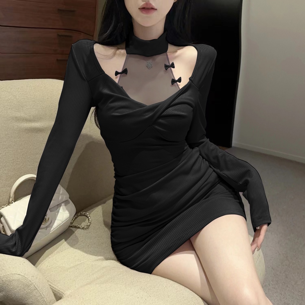 Elasticity spicegirl halter sexy slim fashion dress for women