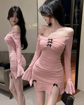 Slim sexy package hip spicegirl pink dress for women