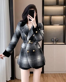 Long temperament coat chanelstyle overcoat 2pcs set