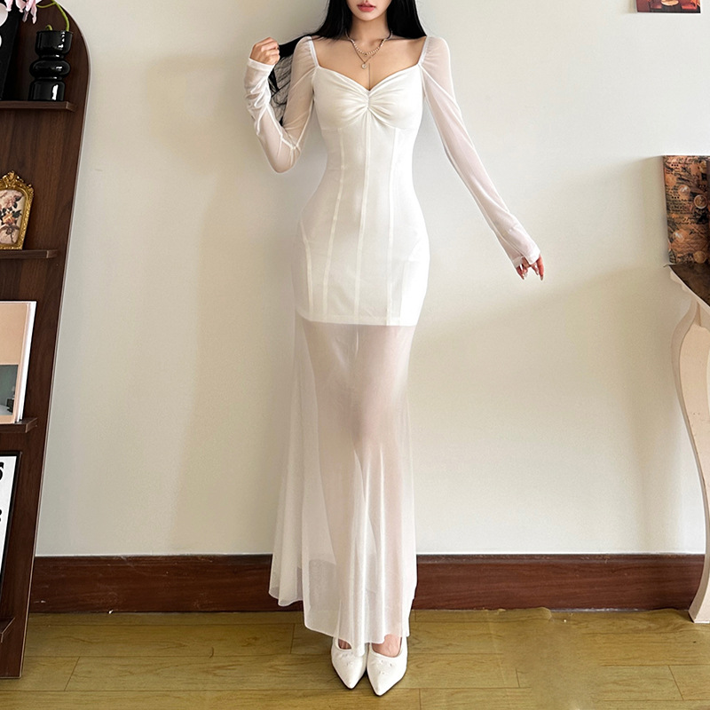 Winter splice dress sexy spicegirl long dress