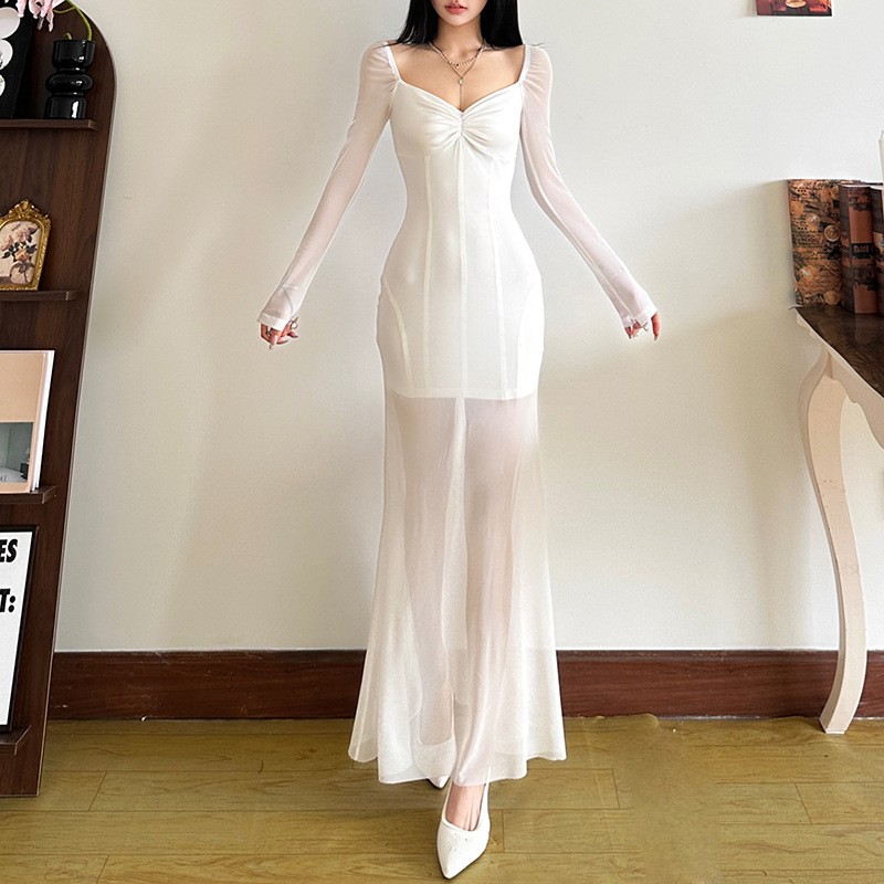 Winter splice dress sexy spicegirl long dress