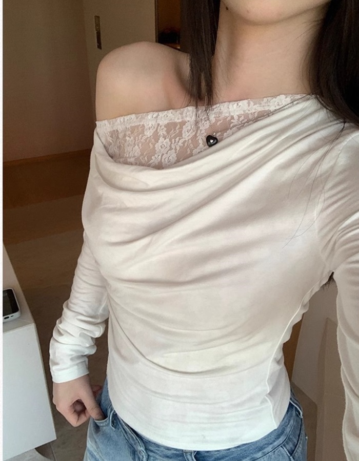 Splice strapless tops knitted bottoming shirt