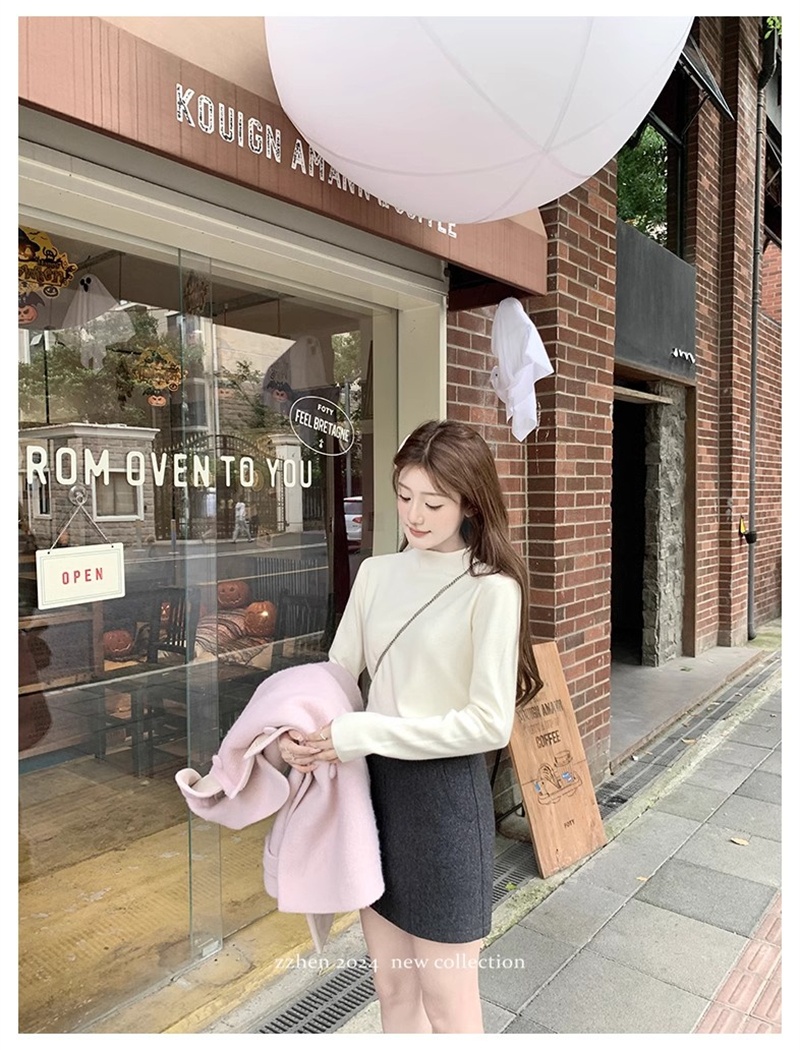 Pink winter doll collar wool woolen coat