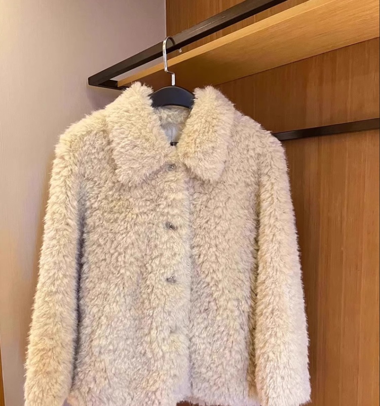 Faux fur light elmo thick coat loose fluffy tops for women