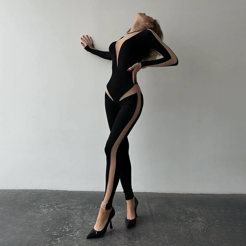 Sexy European style slim long sleeve jumpsuit for women