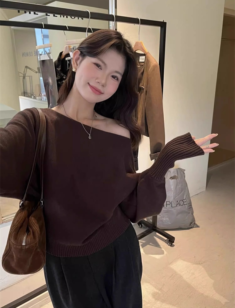 Temperament sweater strapless tops for women