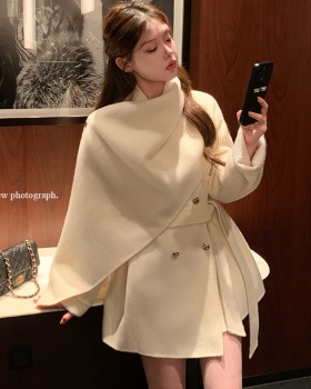 Two-sided wool scarves Korean style cloak for women