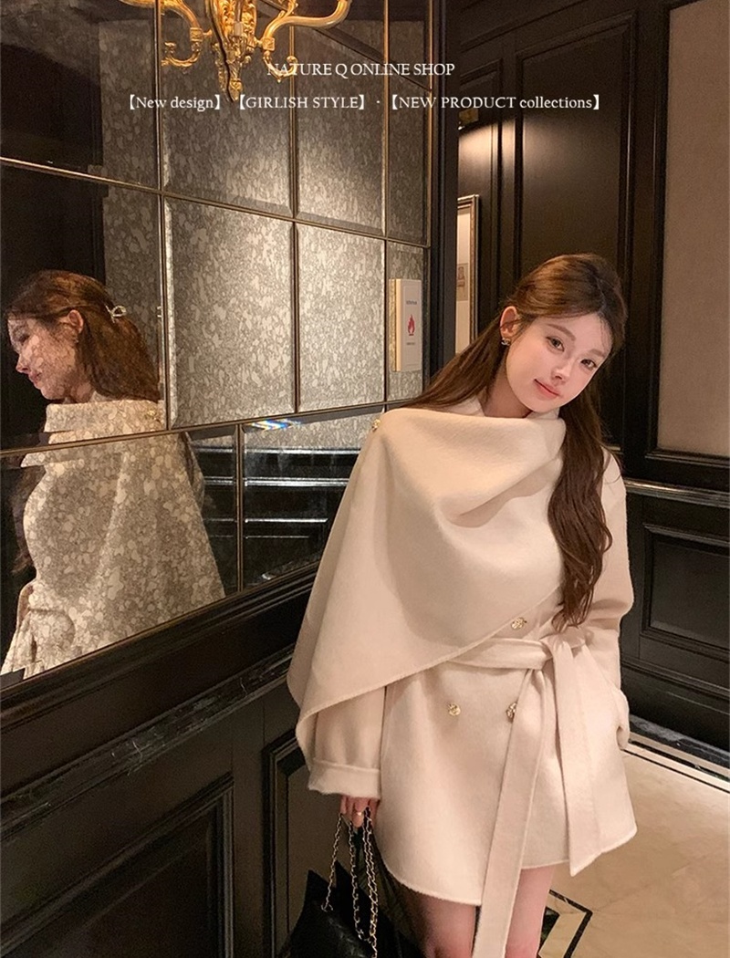 Two-sided wool scarves Korean style cloak for women