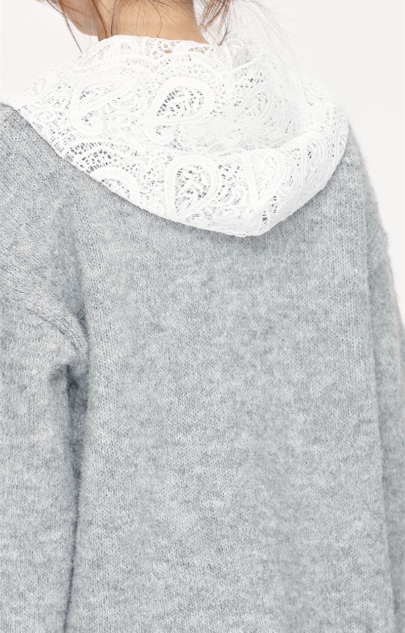 Splice long lazy sweater autumn and winter lace tops